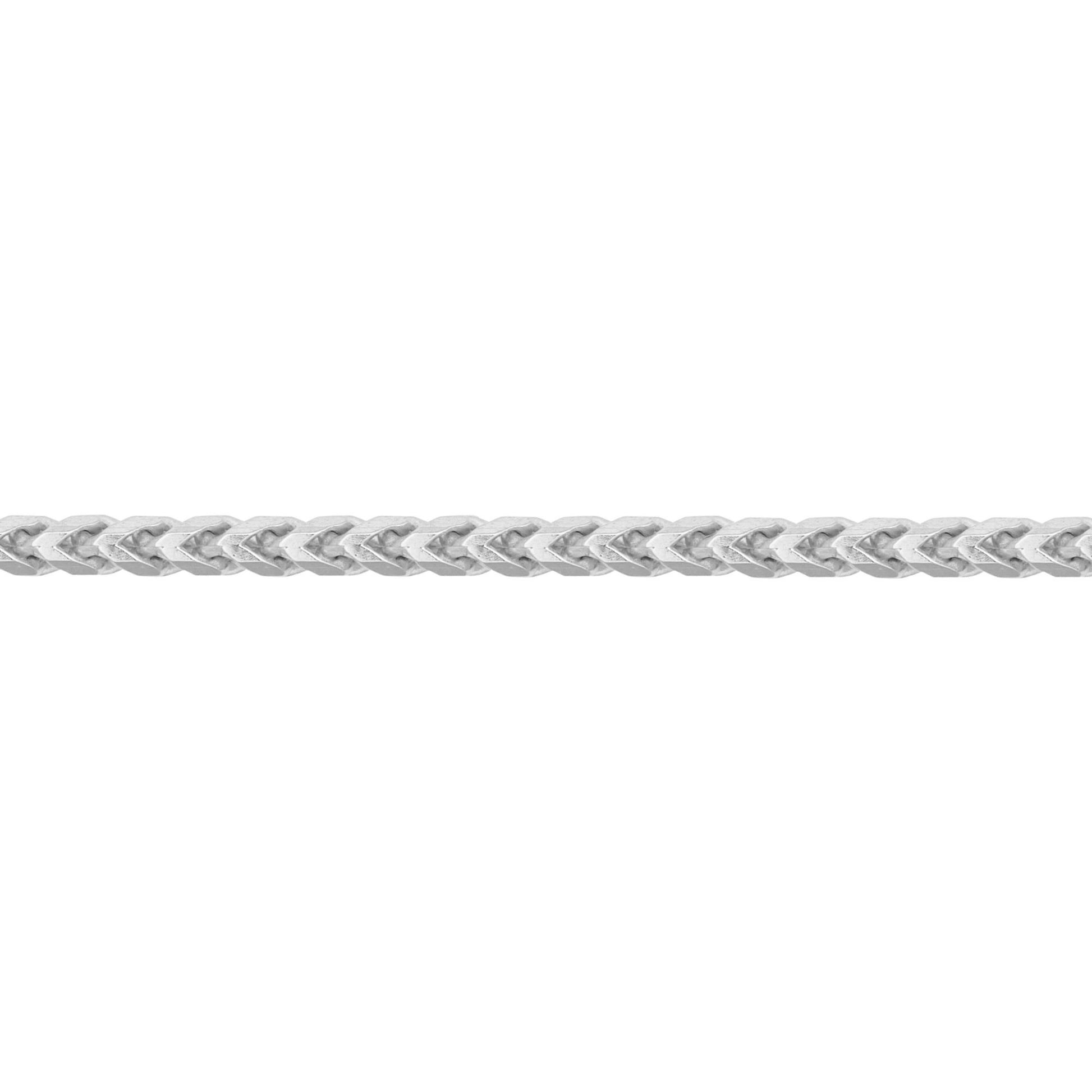 Sterling Silver  Square 3D Curb Franco 3.5mm Chain Necklace - ACN022C