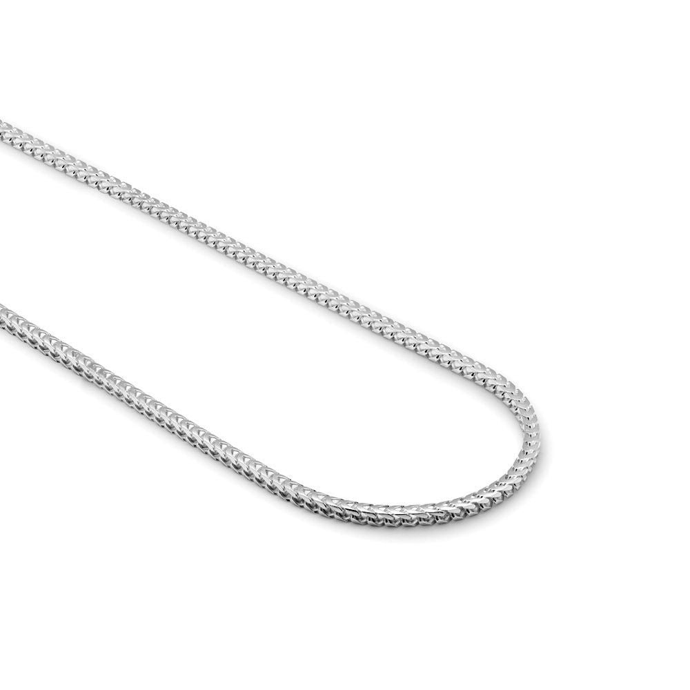 Sterling Silver  Square 3D Curb Franco 3.5mm Chain Necklace - ACN022C