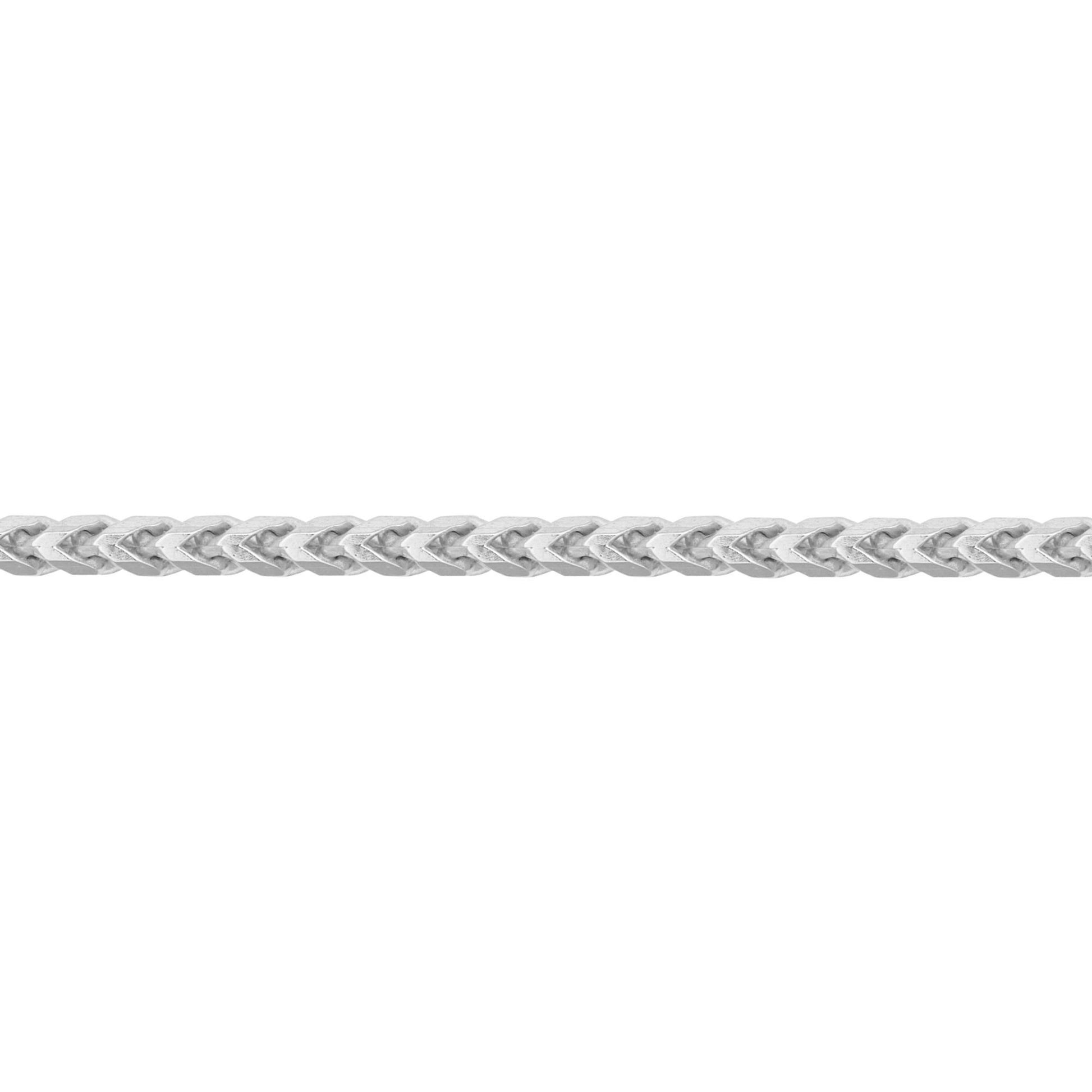 Sterling Silver  Square 3D Curb Franco 3.5mm Chain Necklace - ACN022C