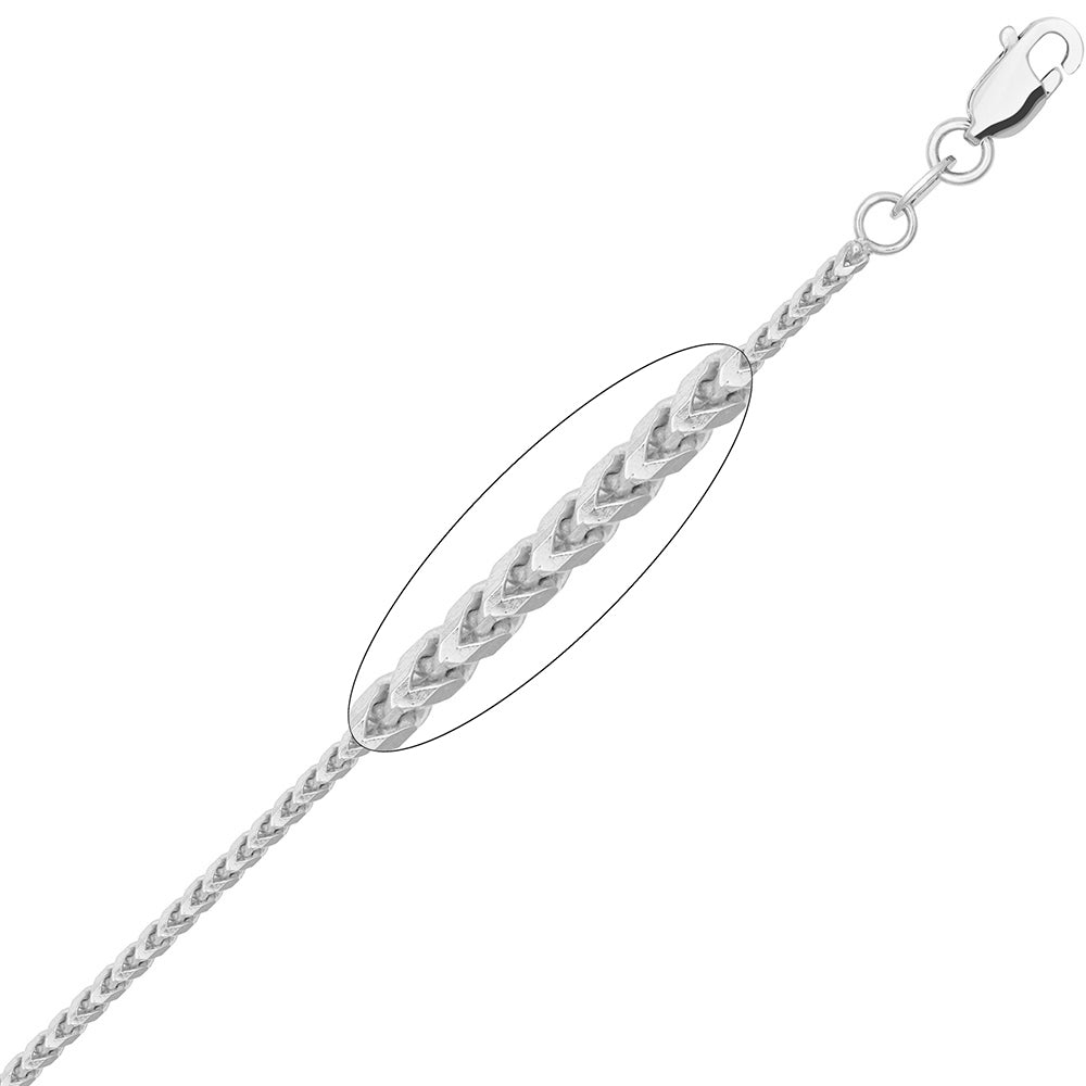 Sterling Silver  Square 3D Curb Franco 4.5mm Chain Necklace - ACN022D