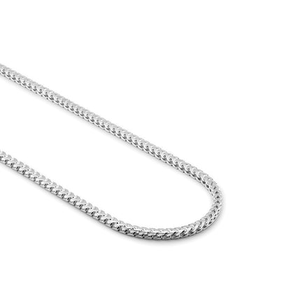 Sterling Silver  Square 3D Curb Franco 4.5mm Chain Necklace - ACN022D