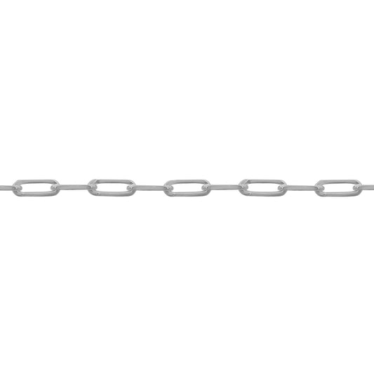 Sterling Silver  Elongated Oval Paperclip 2.3mm Chain Necklace - ACN043A