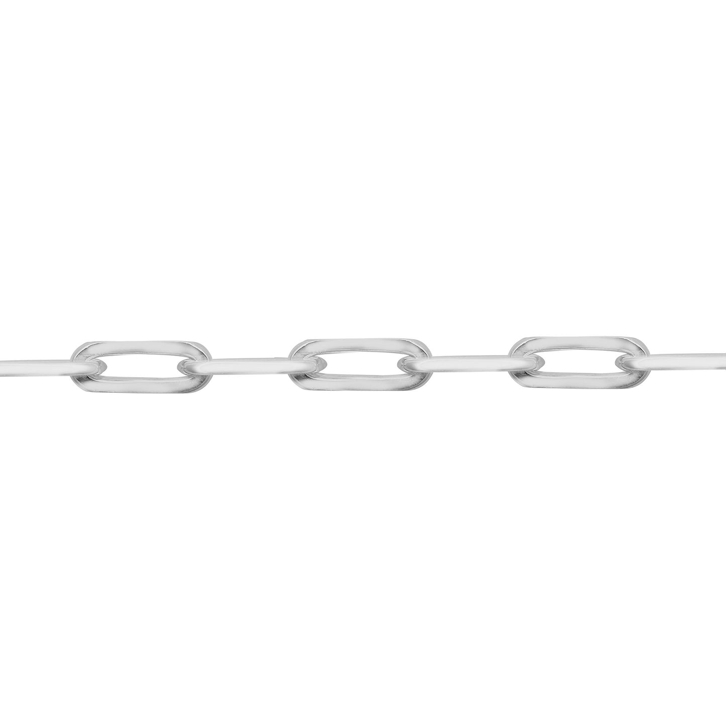 Sterling Silver  Elongated Oval Paperclip 4mm Chain Necklace - ACN043B