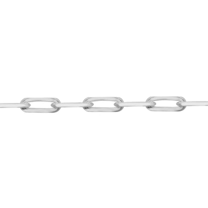 Sterling Silver  Elongated Oval Paperclip 4mm Chain Necklace - ACN043B