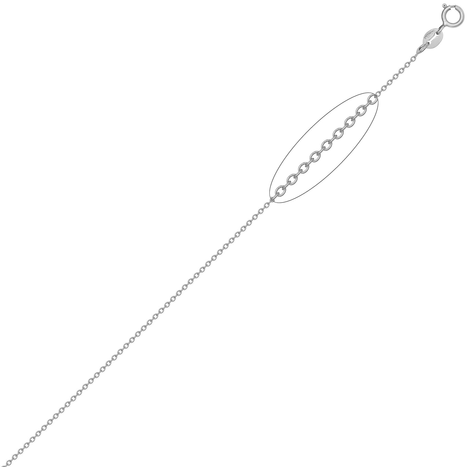 Silver  Oval Belcher Rolo 1.1mm Pendant Chain Necklace 16-20" - ACN044A