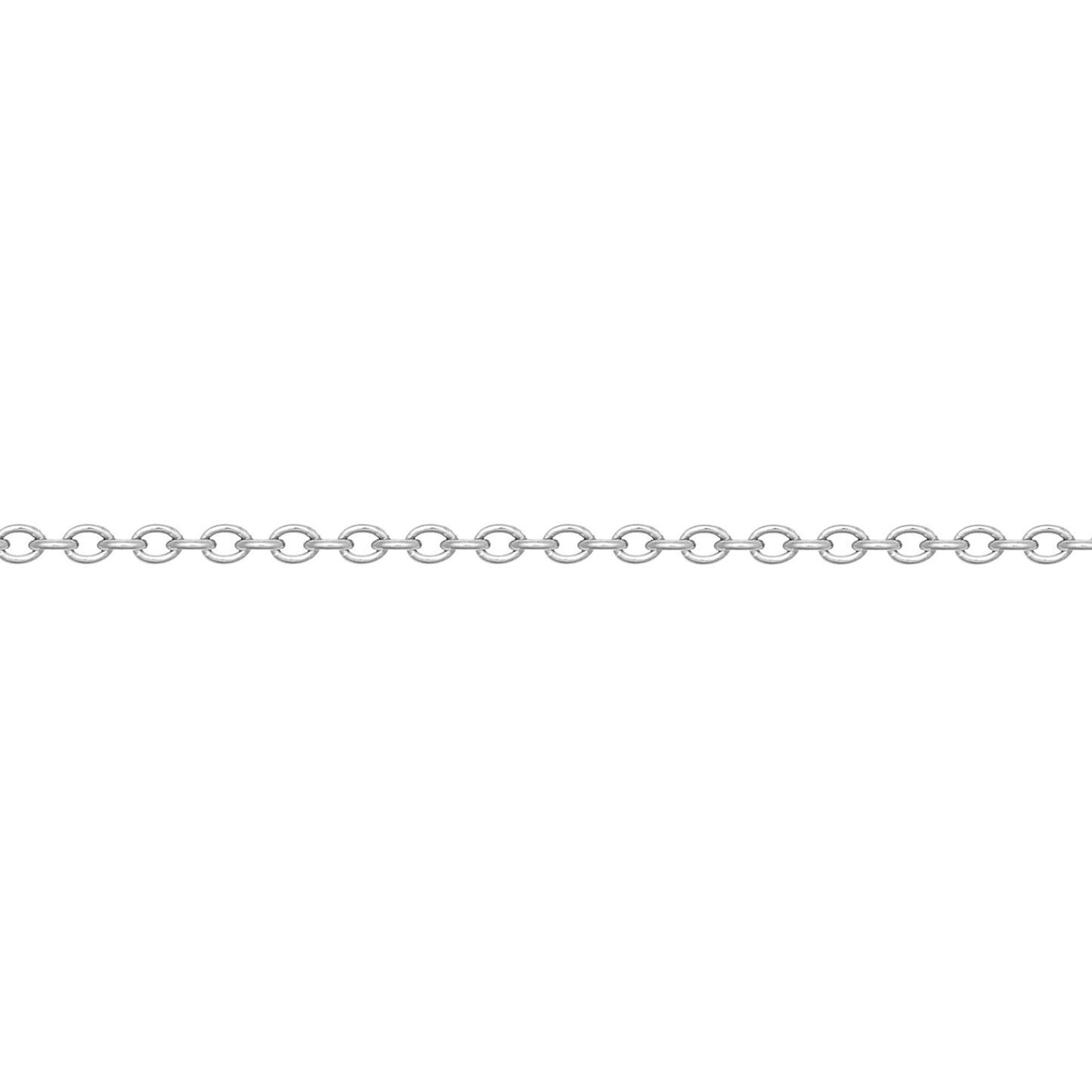 Silver  Oval Belcher Rolo 1.1mm Pendant Chain Necklace 16-20" - ACN044A