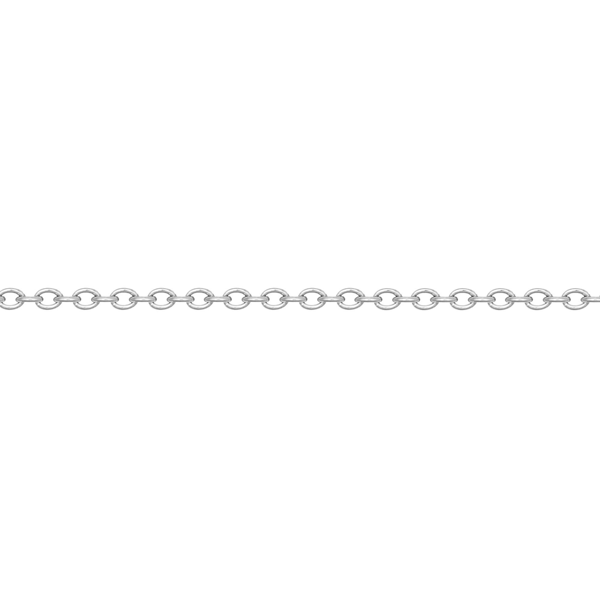 Silver  Oval Belcher Rolo 1.1mm Pendant Chain Necklace 16-20" - ACN044A