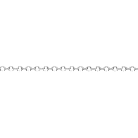 Silver  Oval Belcher Rolo 1.1mm Pendant Chain Necklace 16-20" - ACN044A