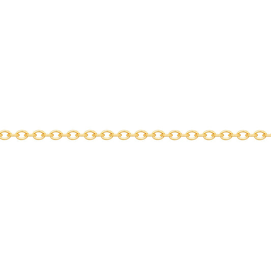 Gold-Plated Silver  Oval Rolo 1.1mm Pendant Chain Necklace 16-20" - ACN044B