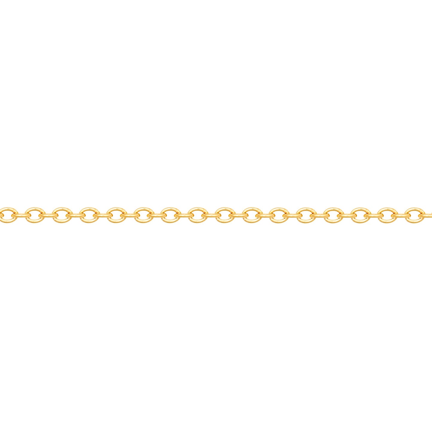 Gold-Plated Silver  Oval Rolo 1.1mm Pendant Chain Necklace 16-20" - ACN044B