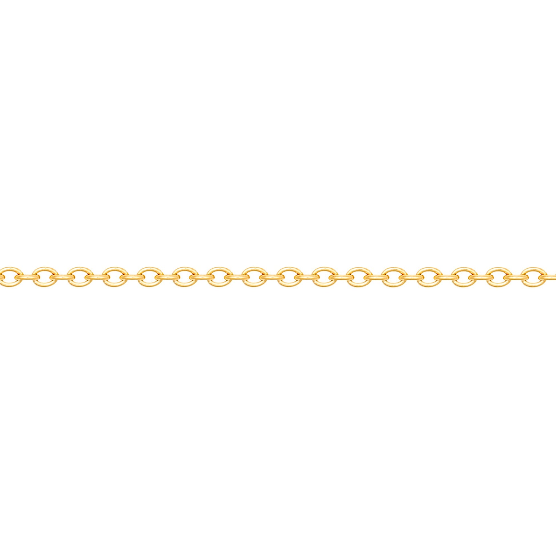 Gold-Plated Silver  Oval Rolo 1.1mm Pendant Chain Necklace 16-20" - ACN044B