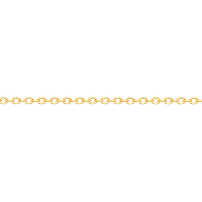 Gold-Plated Silver  Oval Rolo 1.1mm Pendant Chain Necklace 16-20" - ACN044B