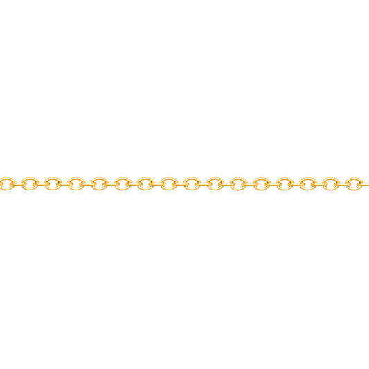 Gold-Plated Silver  Oval Rolo 1.1mm Pendant Chain Necklace 16-20" - ACN044B