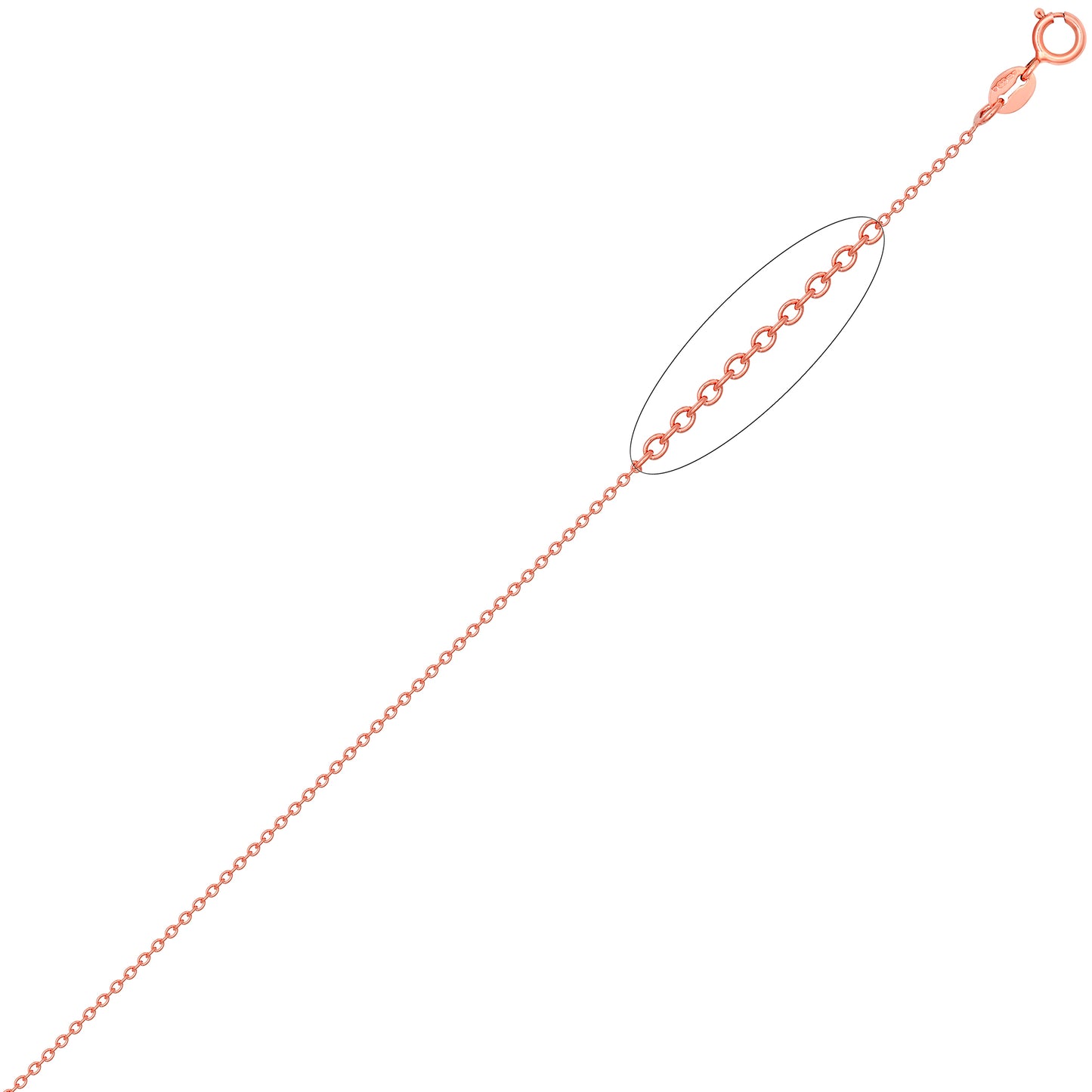 Rose-Gold-plated Silver  Rolo Pendant Chain Necklace 16-20 inch - ACN044C