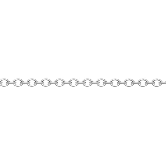 Silver  Oval Belcher Rolo 2mm Pendant Chain Necklace 16-20" - ACN044D
