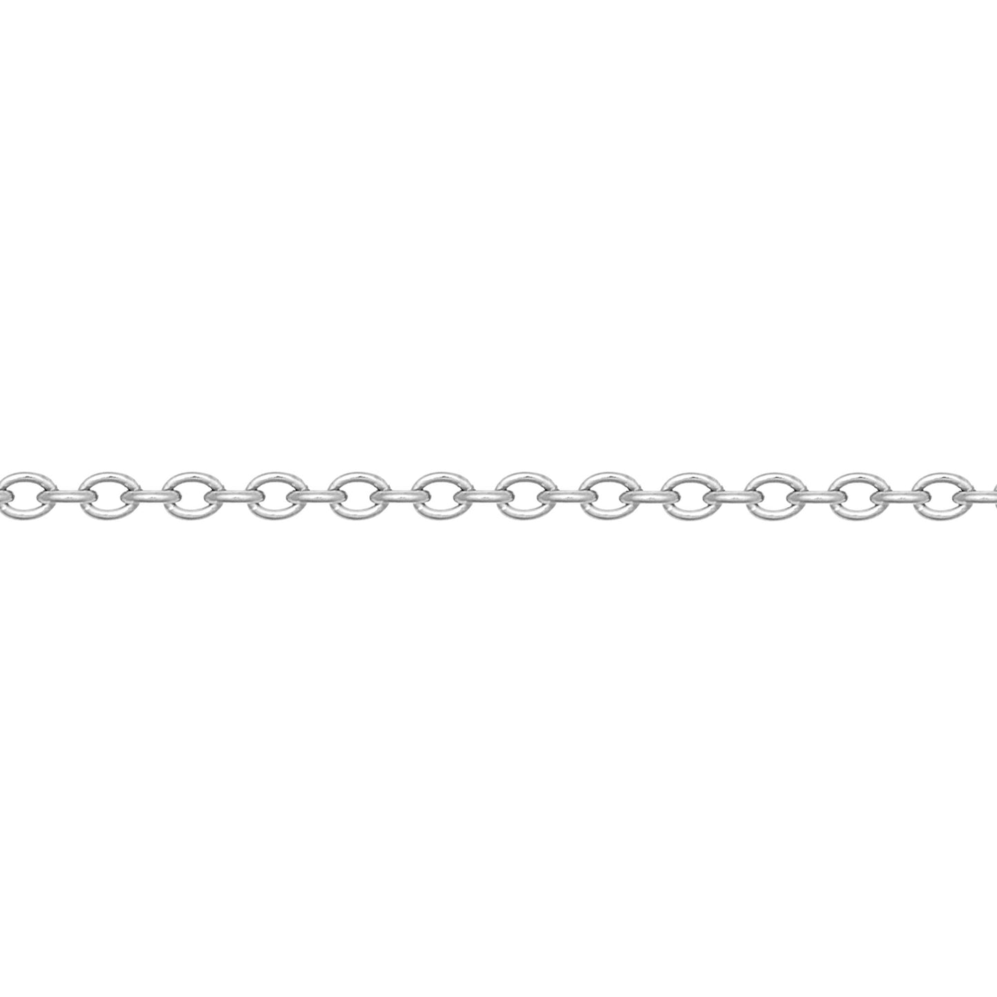 Silver  Oval Belcher Rolo 2mm Pendant Chain Necklace 20-24" - ACN044D