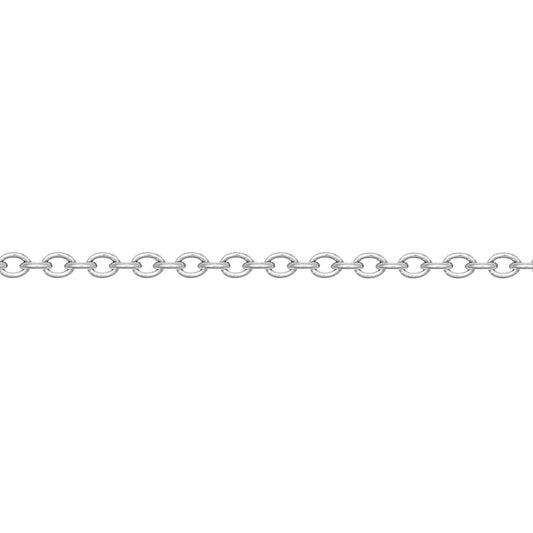 Silver  Oval Belcher Rolo 2mm Pendant Chain Necklace 16-20" - ACN044D