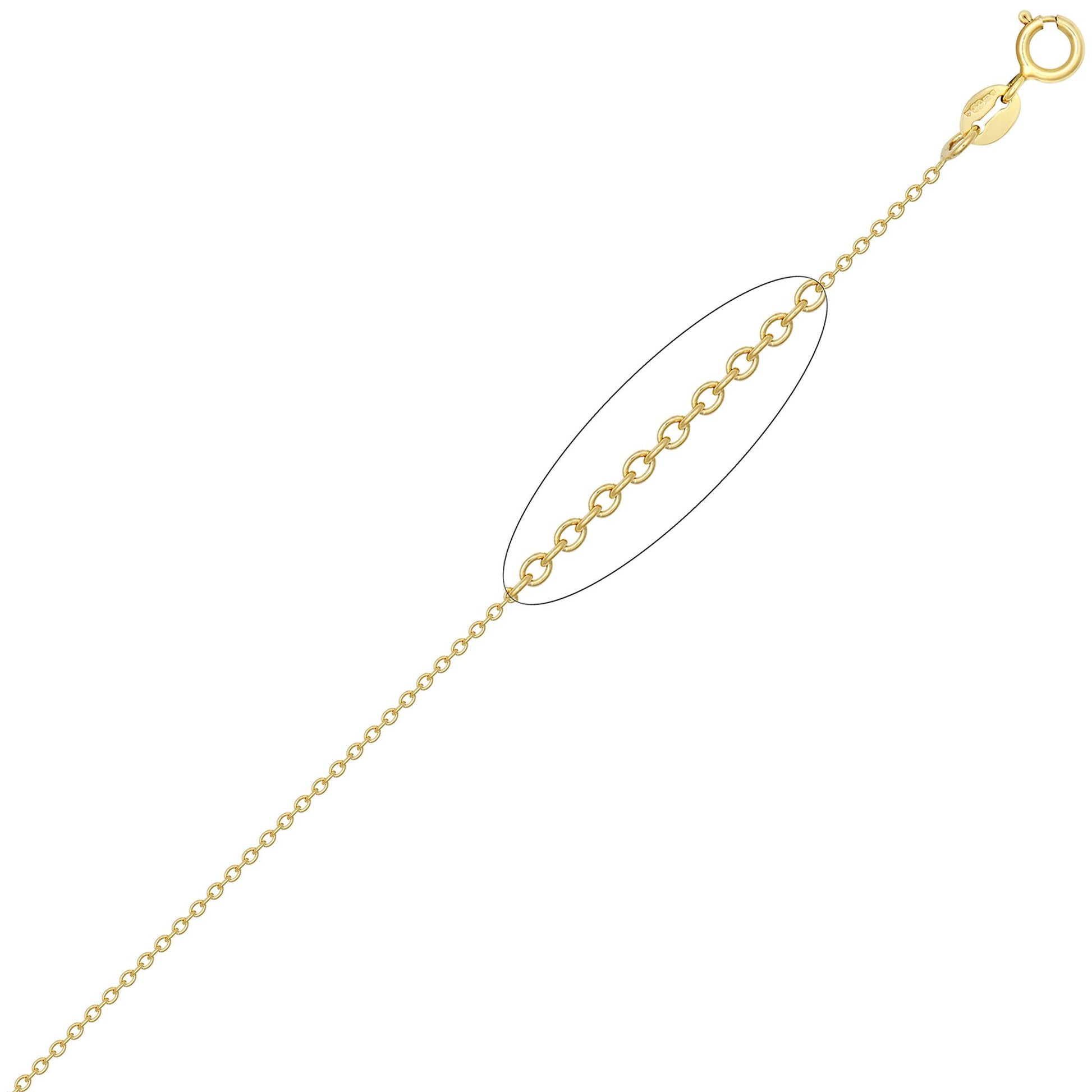 Gold-Plated Silver  Oval Rolo 2mm Pendant Chain Necklace 20-24" - ACN044E