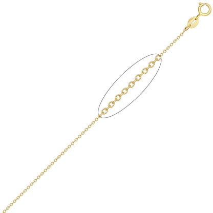 Gold-Plated Silver  Oval Rolo 2mm Pendant Chain Necklace 20-24" - ACN044E