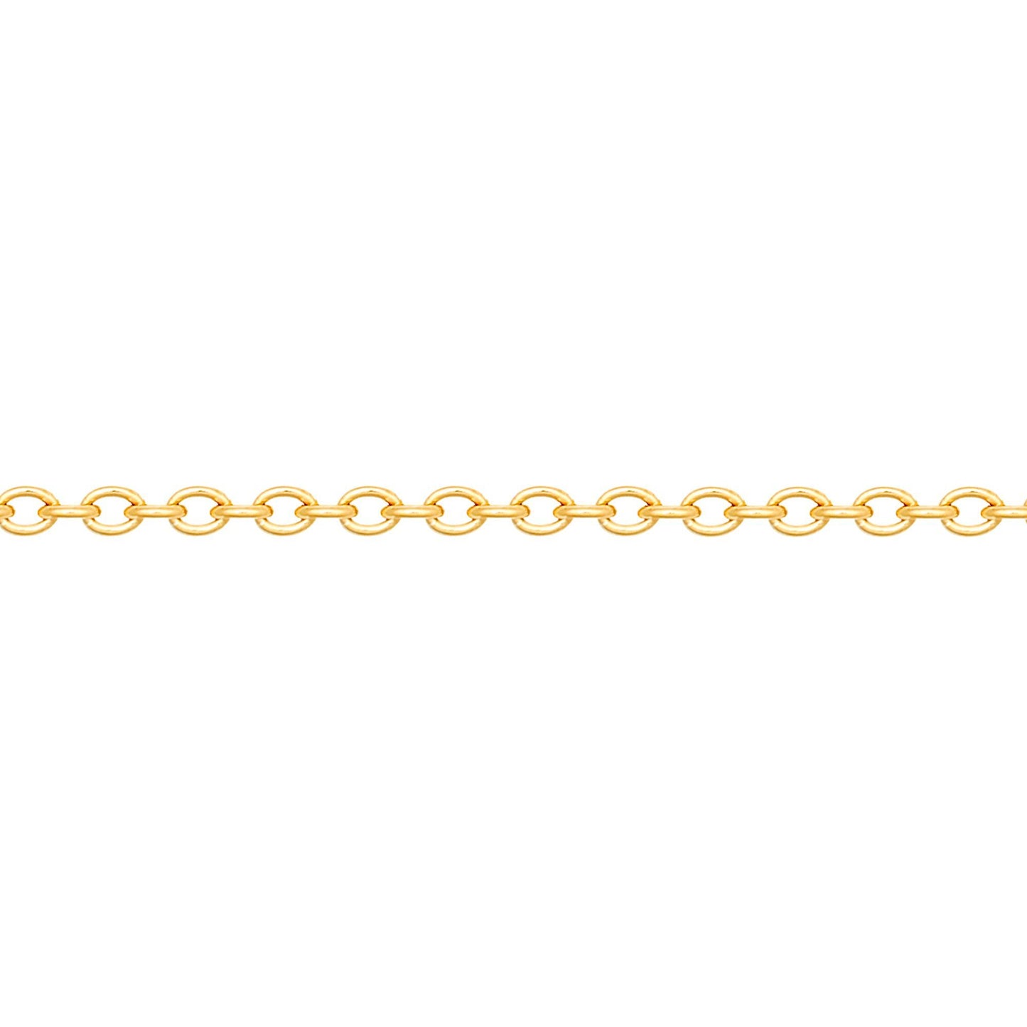 Gold-Plated Silver  Oval Rolo 2mm Pendant Chain Necklace 20-24" - ACN044E