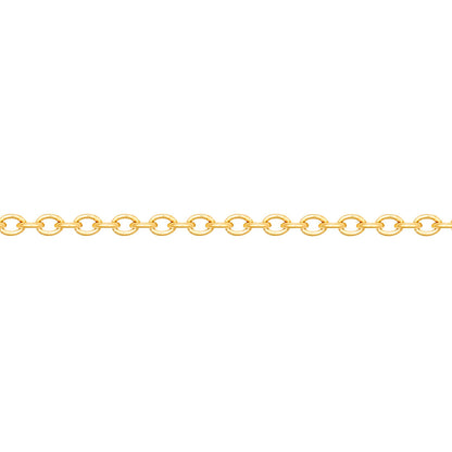 Gold-Plated Silver  Oval Rolo 2mm Pendant Chain Necklace 20-24" - ACN044E