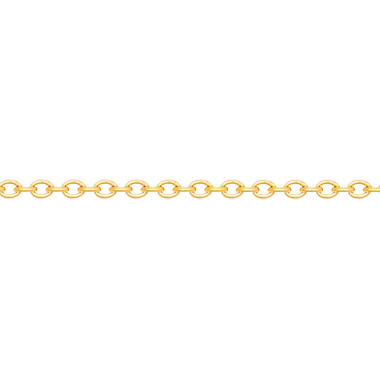 Gold-Plated Silver  Oval Rolo 2mm Pendant Chain Necklace 20-24" - ACN044E