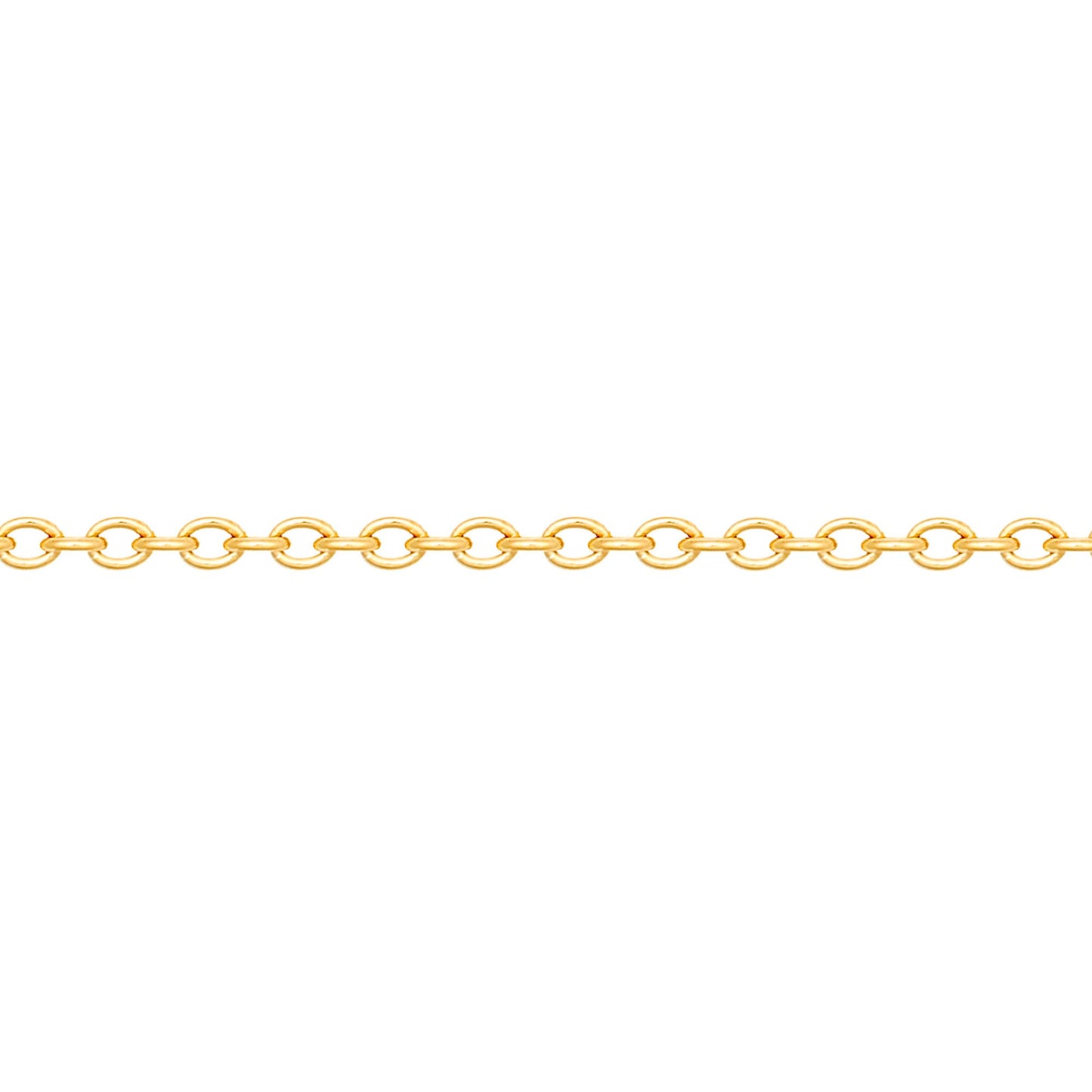 Gold-Plated Silver  Oval Rolo 2mm Pendant Chain Necklace 20-24" - ACN044E