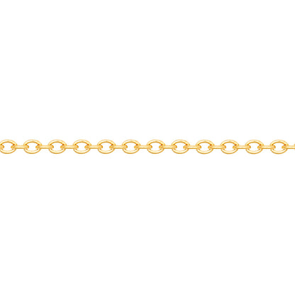 Gold-Plated Silver  Oval Rolo 2mm Pendant Chain Necklace 20-24" - ACN044E