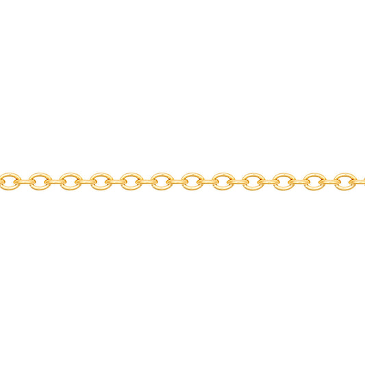 Gold-Plated Silver  Oval Rolo 2mm Pendant Chain Necklace 20-24" - ACN044E