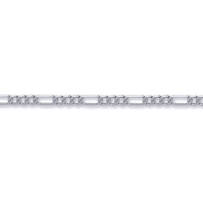 Unisex Silver  3+1 Figaro Link 1.5mm Chain Necklace - ACN047A