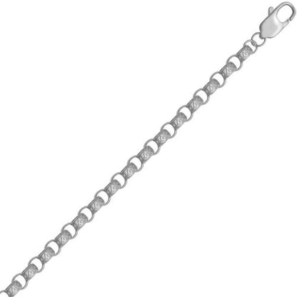 Silver  Carved Filigree Belcher Chain Necklace - ACN048A-24