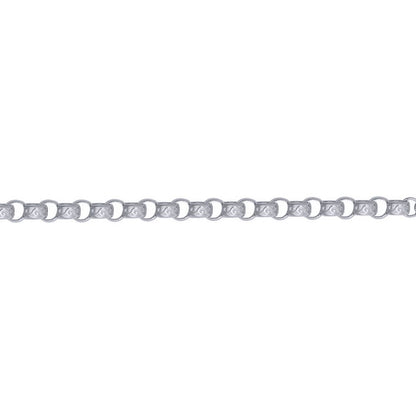 Silver  Carved Filigree Belcher Chain Bracelet - ACN048A-7.5