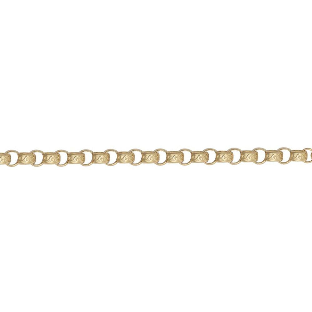 Gold-Plated Silver  Carved Filigree Belcher Chain Necklace - ACN048A-GP-24