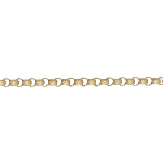 Gold-Plated Silver  Carved Filigree Belcher Chain Necklace - ACN048A-GP-24