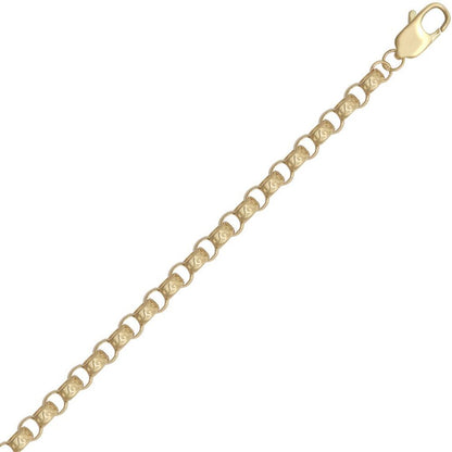Gold-Plated Silver  Carved Filigree Belcher Chain Bracelet - ACN048A-GP-7.5