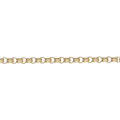 Gold-Plated Silver  Carved Filigree Belcher Chain Bracelet - ACN048A-GP-7.5