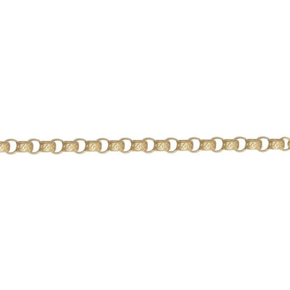 Gold-Plated Silver  Carved Filigree Belcher Chain Bracelet - ACN048A-GP-7.5