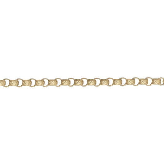 Gold-Plated Silver  Carved Filigree Belcher Chain Bracelet - ACN048A-GP-7.5