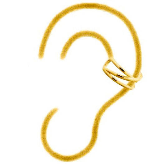 14k Gold-plated Silver  Wires Crossed Slip-on Helix Cuff Earrings - AEC001A