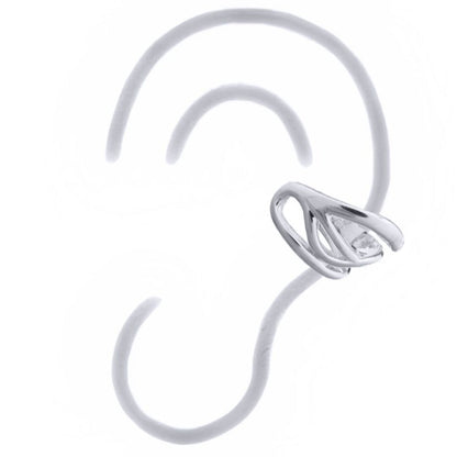 14k Gold-plated Silver  Pinched Curves Slip-on Helix Cuff Earrings - AEC004A