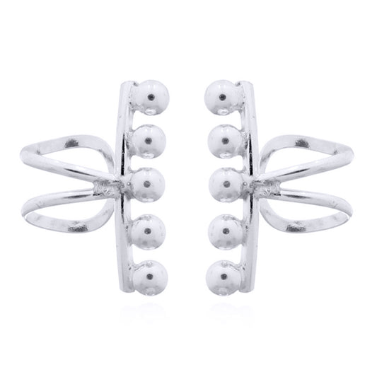 Silver  5 Jingle Balls Clip-on Helix Cuff Earrings - AEC005