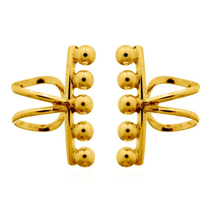 14k Gold-plated Silver  5 Jingle Balls Slip-on Helix Cuff Earrings - AEC005A