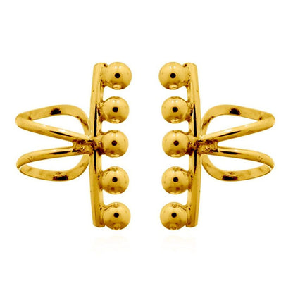14k Gold-plated Silver  5 Jingle Balls Slip-on Helix Cuff Earrings - AEC005A