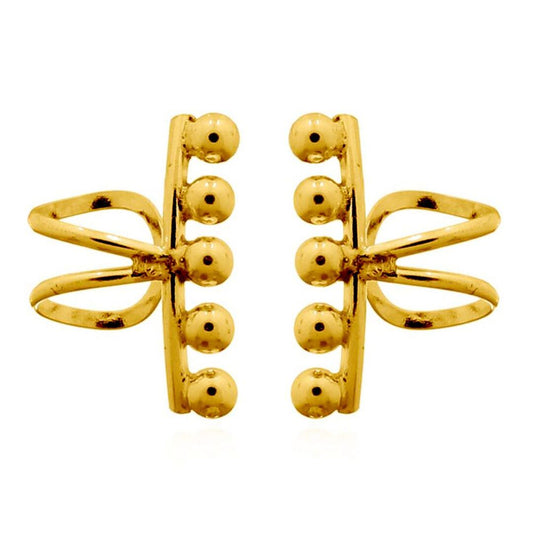 14k Gold-plated Silver  5 Jingle Balls Slip-on Helix Cuff Earrings - AEC005A