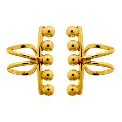 14k Gold-plated Silver  5 Jingle Balls Clip-on Helix Cuff Earrings - AEC005A