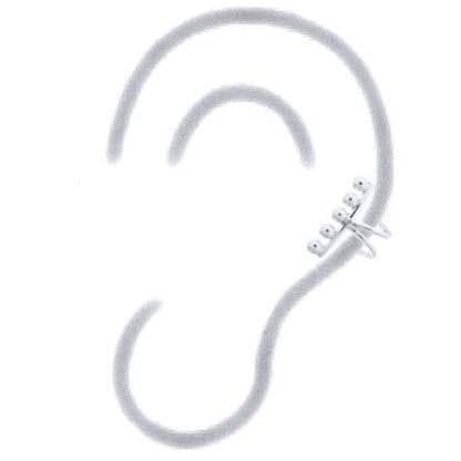 Silver  5 Jingle Balls Slip-on Helix Cuff Earrings - AEC005