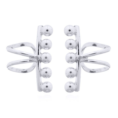 Silver  5 Jingle Balls Slip-on Helix Cuff Earrings - AEC005
