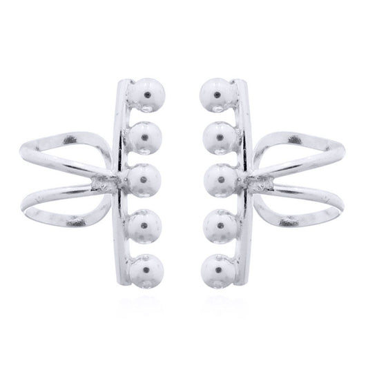 Silver  5 Jingle Balls Slip-on Helix Cuff Earrings - AEC005