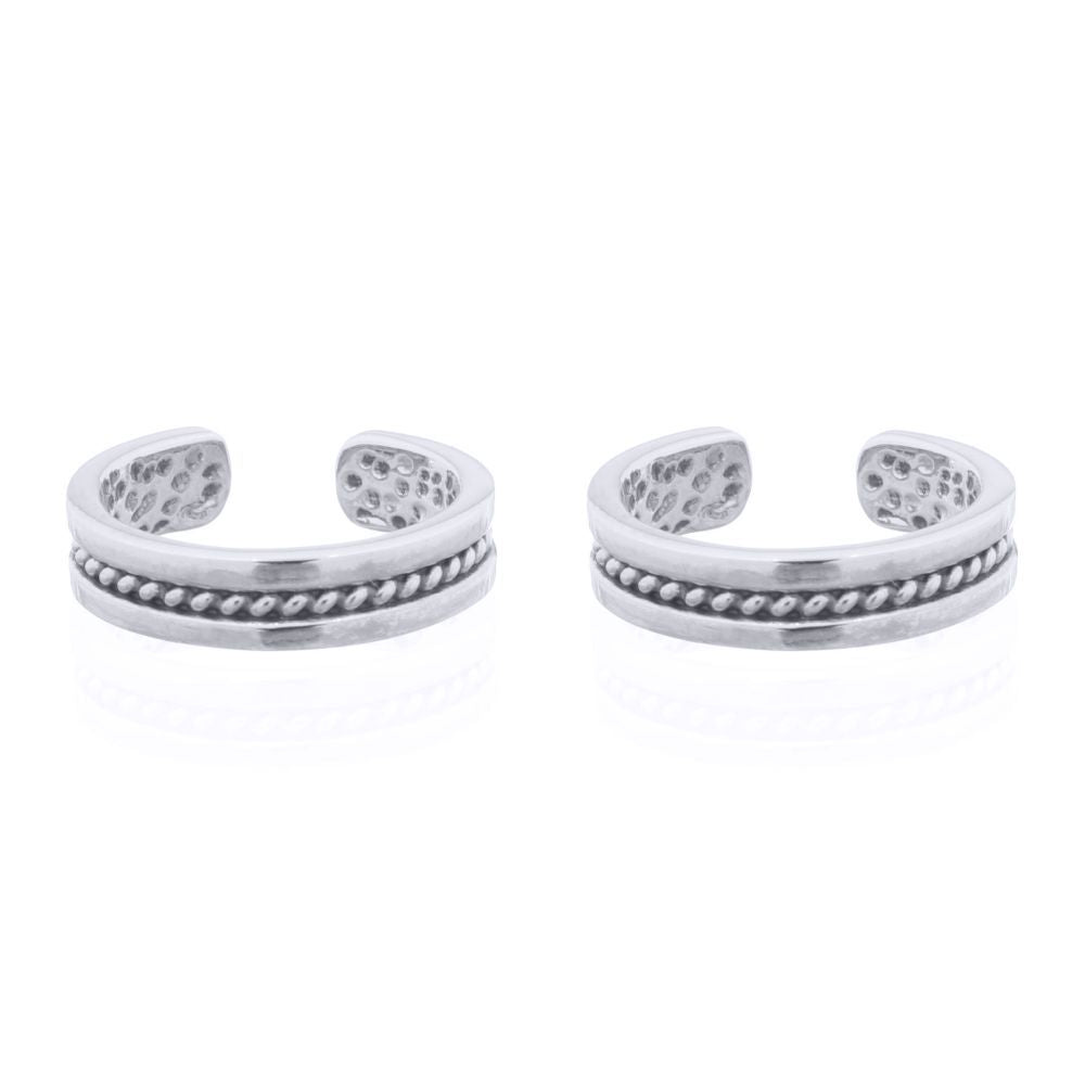 Silver  Rope Channel Flat Band Slip-on Helix Cuff Earrings - AEC006