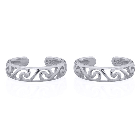 Silver  Filigree Waves Curls Clip-on Helix Cuff Earrings - AEC009